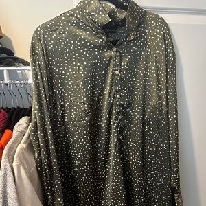 Fred David Dark Green Polka Dot Shirt Jacket